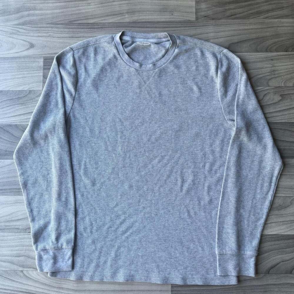 Old Navy Vintage Y2K Thermal Longsleeve Crewneck Shirt Gray